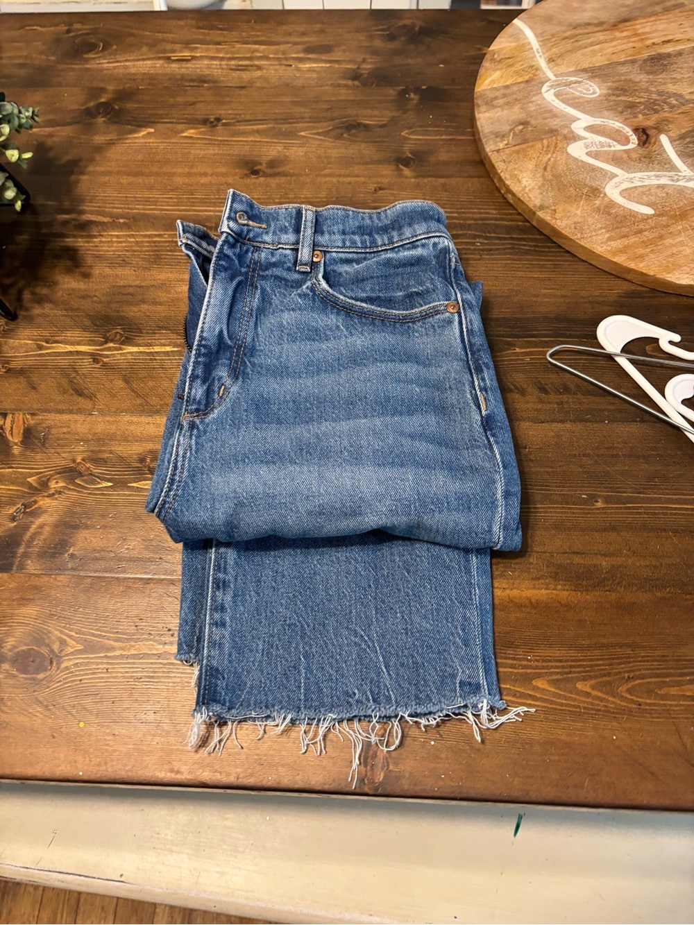 LOFT Medium Blue High-Rise Straight Jeans